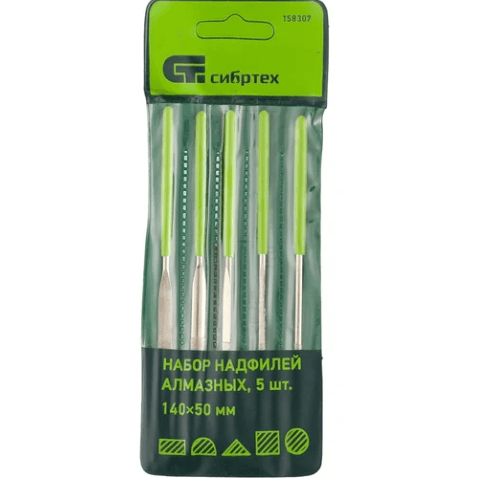 Набор надфилей 5 предметов, 3x140х50 мм, Сибртех(уп.)