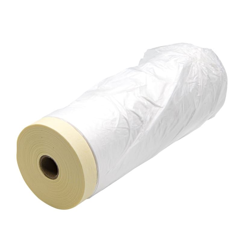Пленка защитная с клейкой малярной лентой, прозрачная, HDPE, рулон 3,5х25м, толщина 8мкм, / шт.