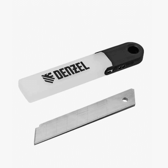 Лезвия сменные 18мм сталь SK5 - 0,6 мм, усиленные, 5 штук Denzel 79305 (уп)