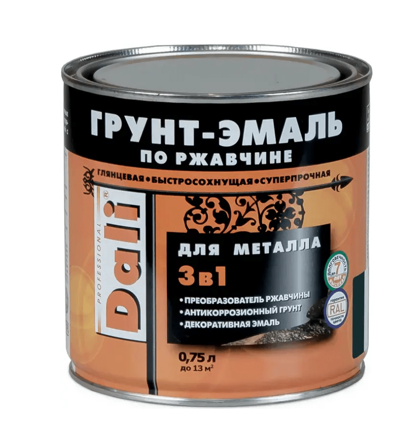 Dali Грунт-эмаль по ржавчине молотковая Золотой  0,75 л/6 (шт)