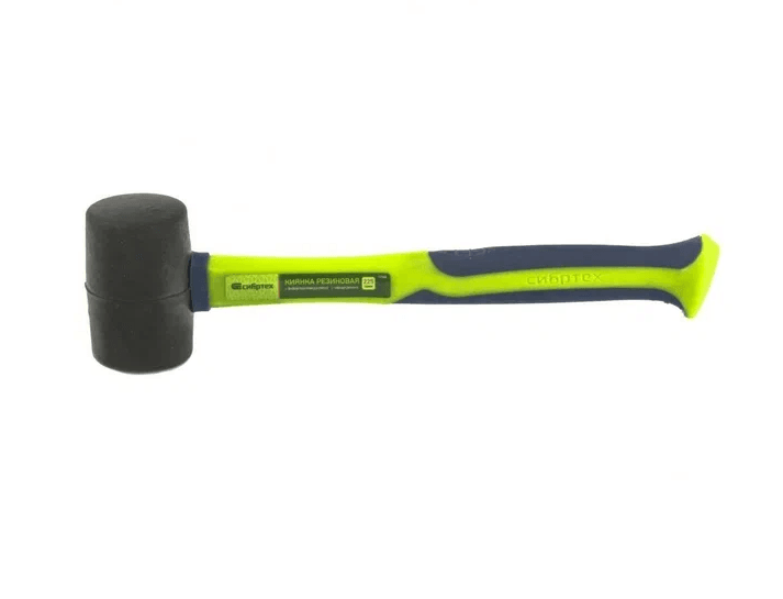 Киянка резиновая, 225г, черная резина, фибергласовая рукоятка// Сибртех
