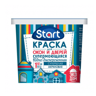 START краска акрил.для окон и дверей супербелая 1кг./9
