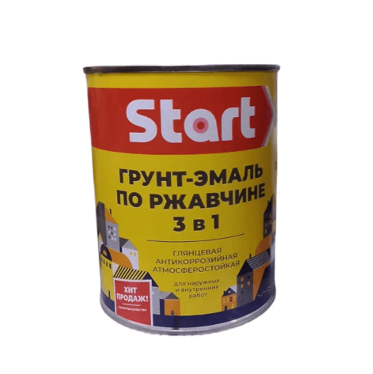 СТАРТ Грунт-эмаль по ржавчине 3 в 1 белая 0,8 кг./14