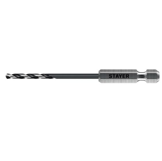 Сверло по металлу 3,0 мм х 84 мм для винто-,шуруповертов. STAYER Impact Ready НЕХ-1/4 29603-3