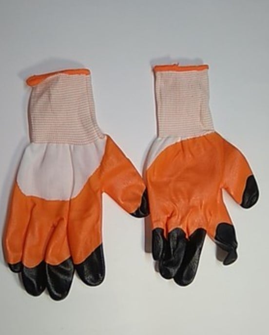 Перчатки облив. желтые с черн. пальцами Profi (пар)