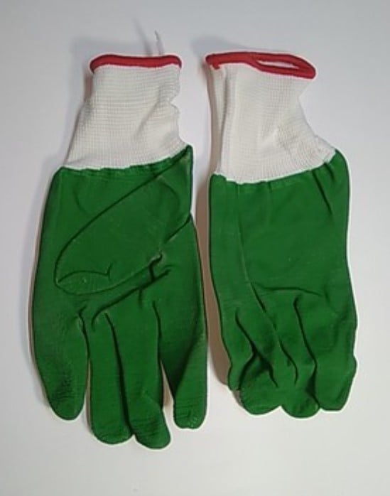 Перчатки облив. зеленые-крокодил (пар)