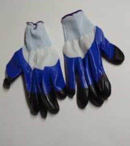 Перчатки облив. синие с черн. пальцем Profi (пар)