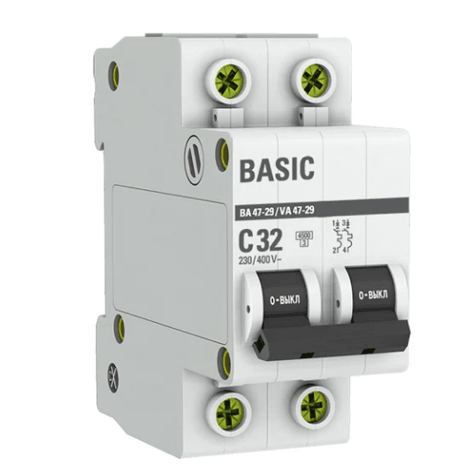 Авт.выкл. BASIC 2-Р ,32А, ВА47-29 С,4,5кА/4 EKF (шт)