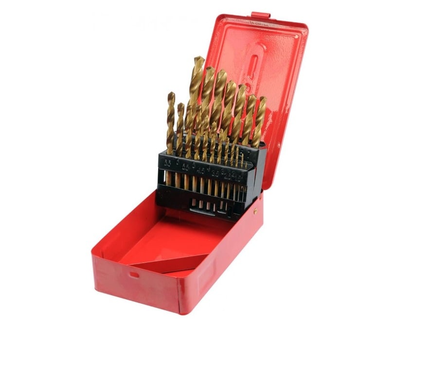 Набор сверл по металлу 19шт,1-10,шаг 0,5 ,крас.мет.короб.TORGWIN (211916) КИТАЙ