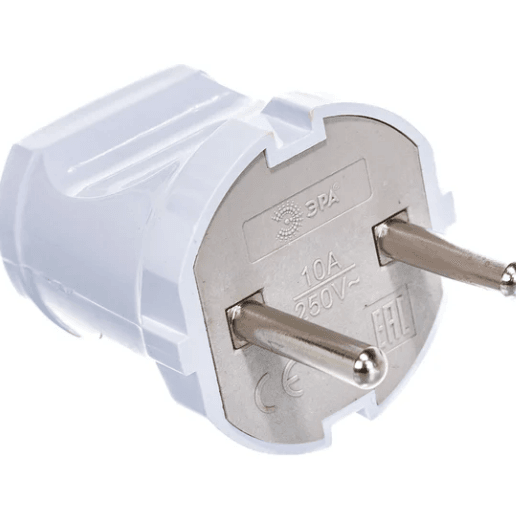 Вилка "ЭРА" прямая б/з 10А белая (шт)