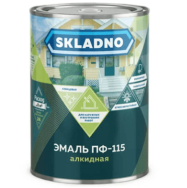 SKLADNO эмаль ПФ-115 белая  0,8 кг.