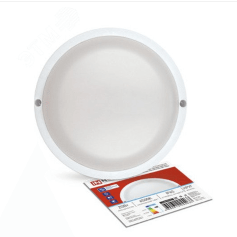 Светильник светод. IN HOME СПП КРУГ с оптико-акустич. датчиком 20Вт 6500K 1800лм 155мм IP66 (шт)