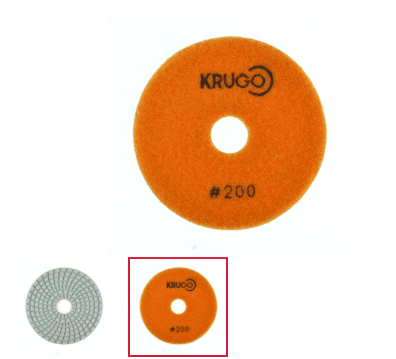 Алмазный гибкий шлиф. круг (черепашка), МОКРЫЙ 100 мм Р200,KRUGO(PPW040200) (шт)