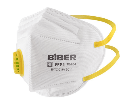 БИБЕР 96204 Полумаска фильтрующая с воздушным клапанм  FFP1