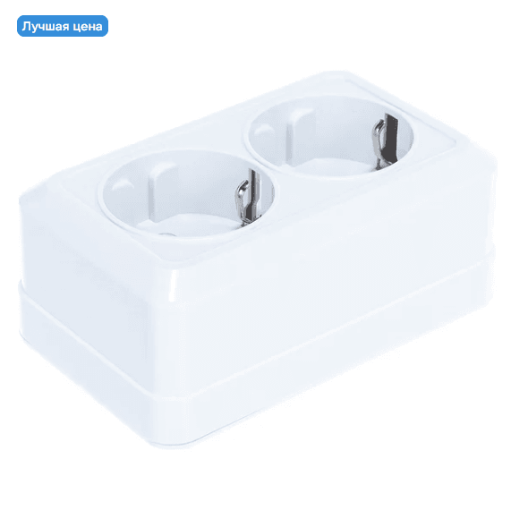 Розетка Universal Олимп 2м с/з, 16А, ОУ, Белый (шт)