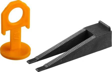 ЗУБР КОЛЬЦО Зажим+клин 50+50шт для выравнивания плитки 1,5мм (уп)