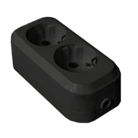 Колодка  "UNIVersal" 2-мест. АБС-пластик с/з 16А 250В Черная (шт)