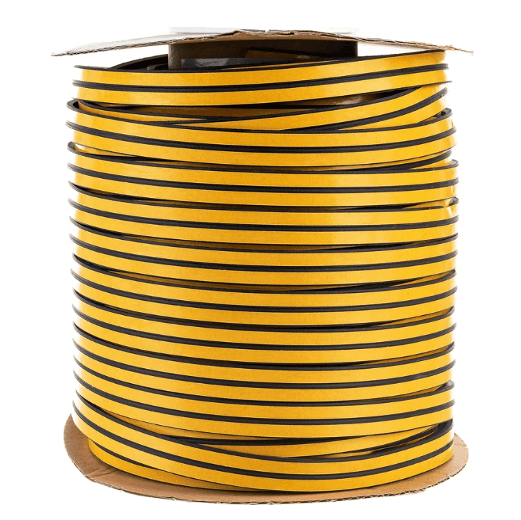 Уплотнитель KIM TEC E-150 черный 9х4 мм 150 м, (за метр двойного)