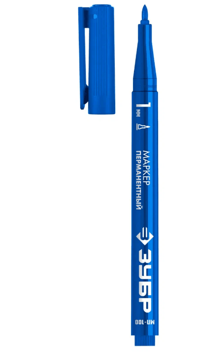 Маркер перманентный 1мм МП-100 синий, ЗУБР шт(06320-7)