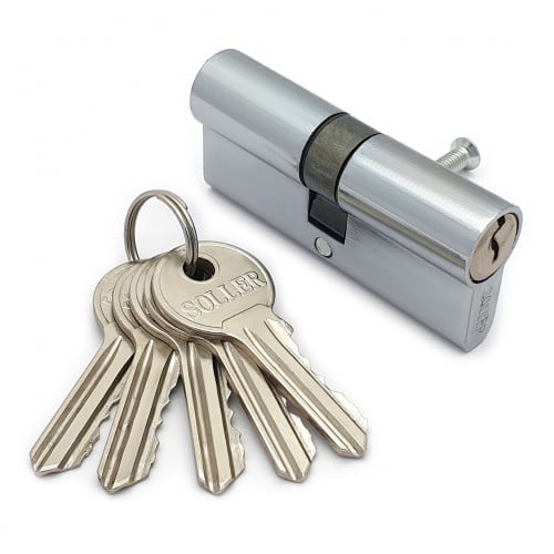 Механизм цилиндровый SOLLER F5 70мм ключ/ключ хром 5кл (шт)