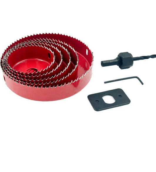 Набор круглых пил по дереву 8шт. (67-127 мм) красн.(качественный)