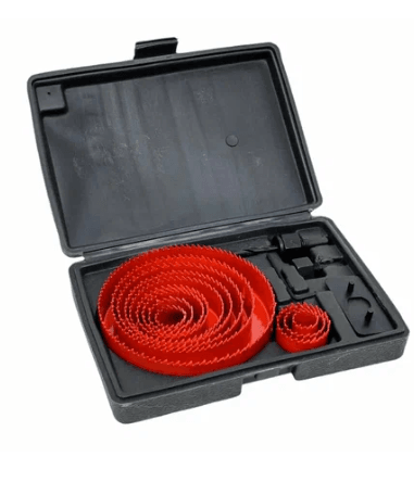 Набор круглых пил по дереву 11шт. (9-67 мм) красн.(качественный)