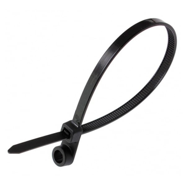 Хомут-стяжка нейлоновая под винт  REXANT 220*4,3мм, черная (100шт/уп)