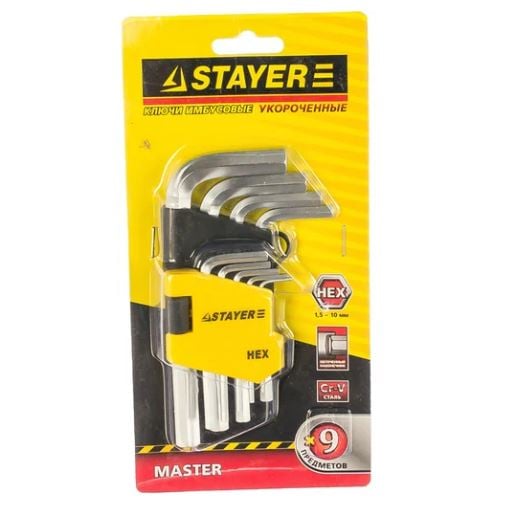 Набор ключей имбусовых 6 граней, 9 предметов, STAYER 2740-H9 (уп.)