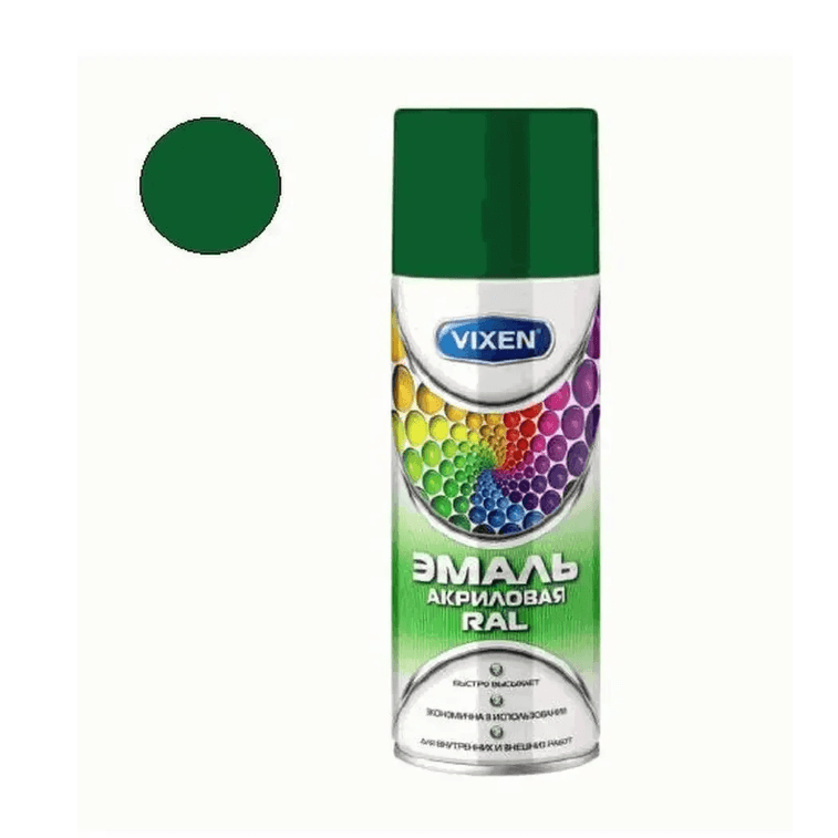 VIXEN аэроз. эмаль акриловая VX-36005 зеленая мох RAL 6005 520 ml./6