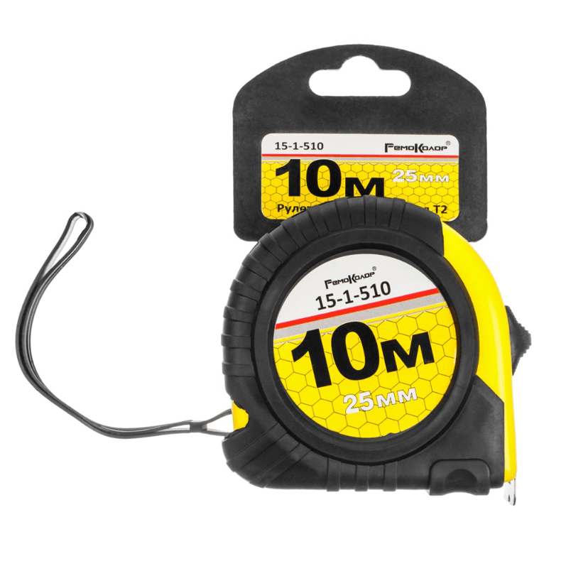 Рулетка Т2, обрезиненный корпус из АВS -пластика, трехслойное покрытие ленты, 10мх25мм(шт)