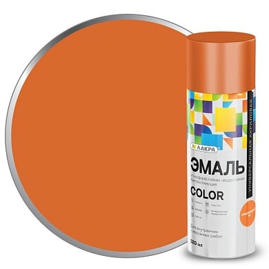 ЛАКРА  аэрозольная эмаль Color универсальная 68  оранжевый 520 мл/12