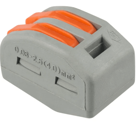 Клемма СМК с рычаг. 2 отвер. REXANT 0.08-2.5мм 4 серая (шт)