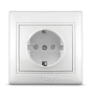 Розетка Universal Севиль 1м с/з, 16А, СУ, Белый (шт)