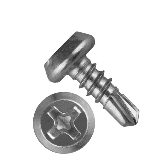 Саморез для крепления профилей полуцилиндр головка, сверло, цинк 3,5х9,5 (20000)