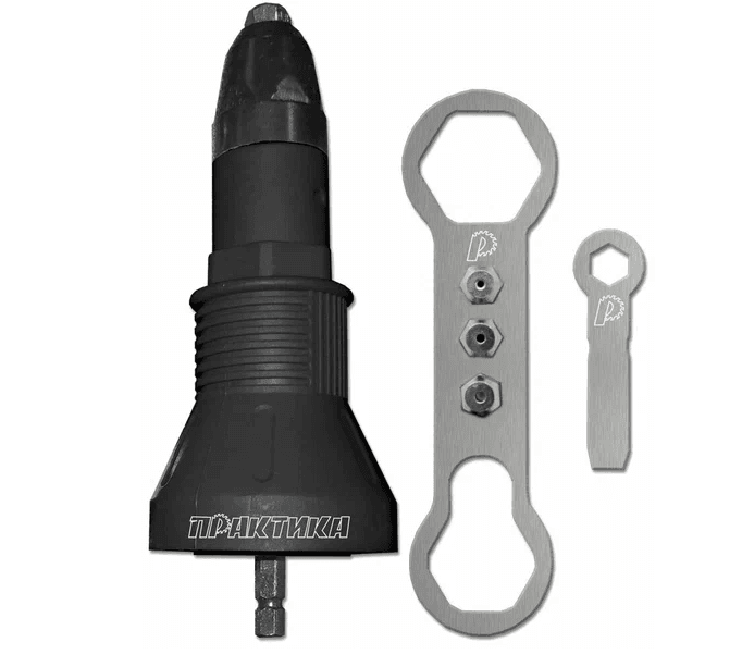 Заклепочник насадка для шуруповерта для зак-ок 2,4-4,8мм ПРАКТИК