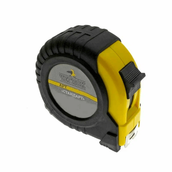 Рулетка, обрезиненный корпус, ABS пласт., серия "Стандарт",  5м х 19мм, Чеглок (шт)