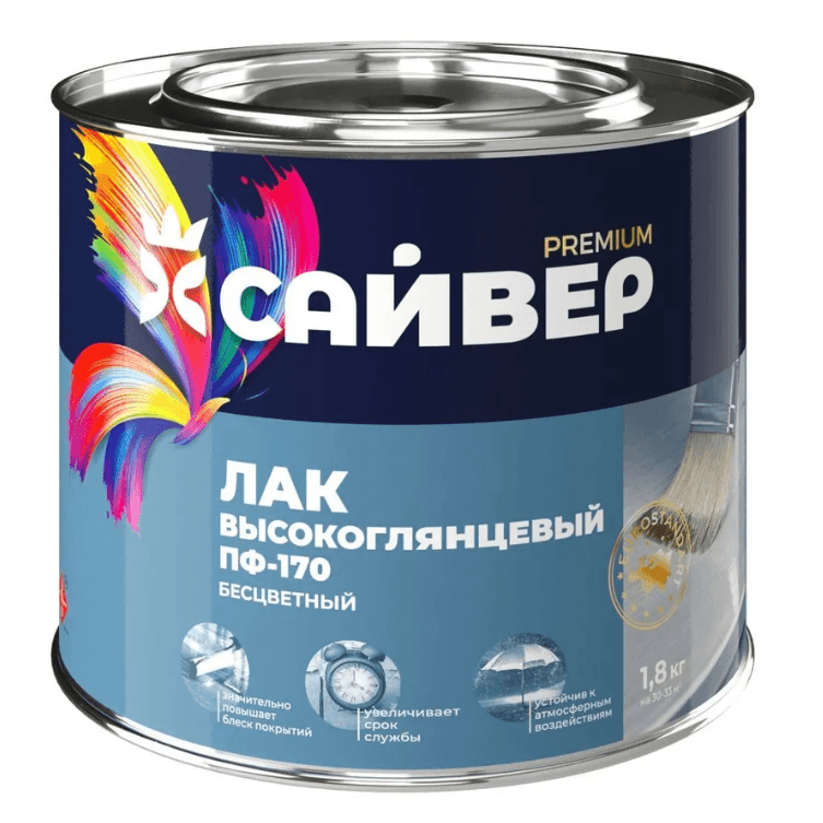 Сайвер лак по дереву и металлу атмосферост.ПФ-170 1,8 кг. /6
