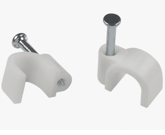 Крепеж кабеля (скоба) круглая 8мм ,белый (уп)