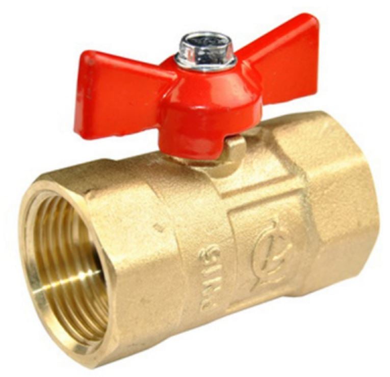 Кран шаровой ПРАКТИК 3/4" г/г бабочка 130 ГАЛЛОП / шт