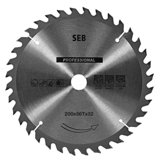 Диск пильный по дереву "SEB" 200 36зуб.*32мм