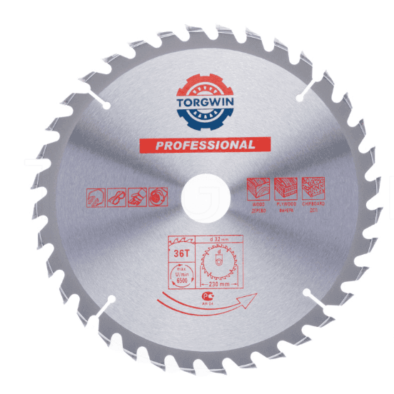 Диск пильный по дереву 230 36зуб*32мм（переходное кольцо 16/20）