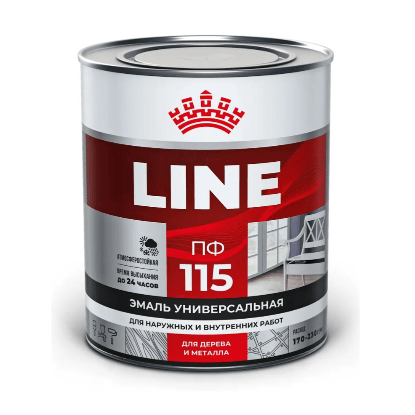 T-line эмаль ПФ-115 черная 0,8 кг