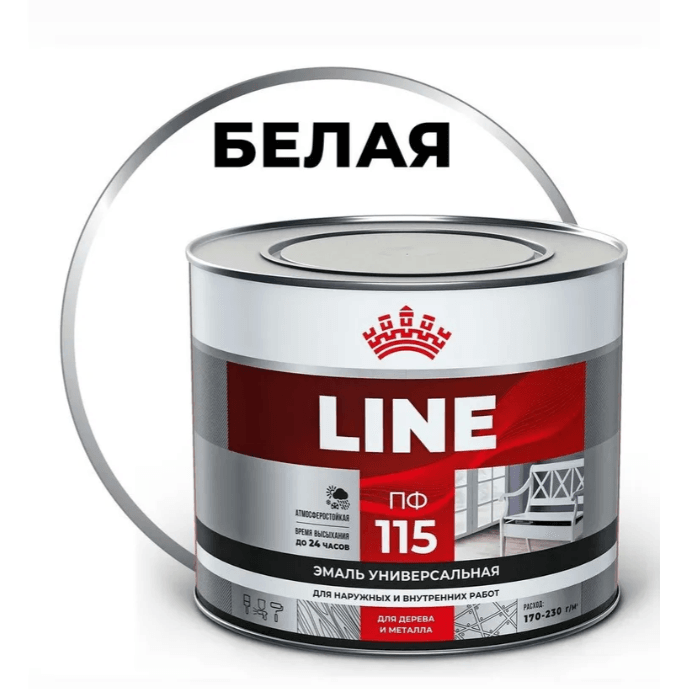 T-line эмаль ПФ-115 белая 1,8 кг./6