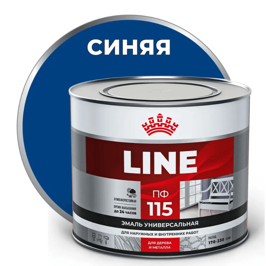 T-line эмаль ПФ-115 синяя 1,8 кг