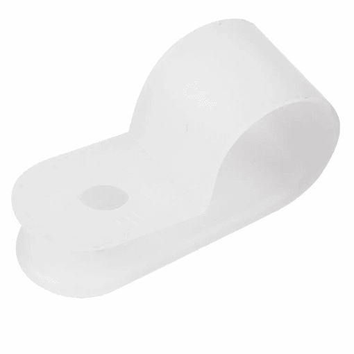 Крепеж кабеля (скоба) под винт 12мм белый REXANT (уп)