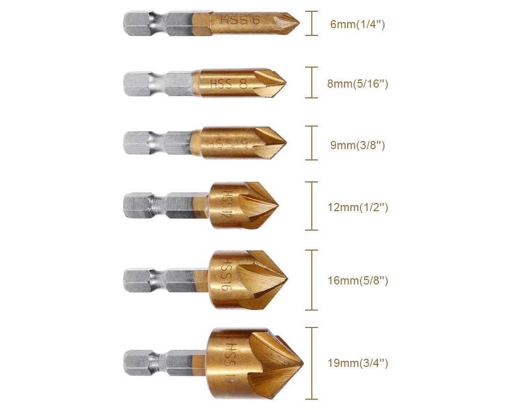 Зенковка по металлу 6,3*45 мм, 90 градусов, под резьбу М3, HSS, (шт.)