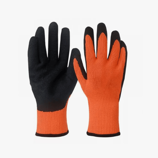 Перчатки вспененные обливные черно-оранжевые 8379Г (пар)
