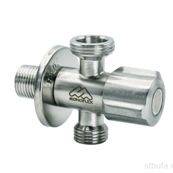 Кран трехпроходной MONOFLEX для подключения стиральных/посудомоечных машин 1/2-1/2-3/4 (шт)