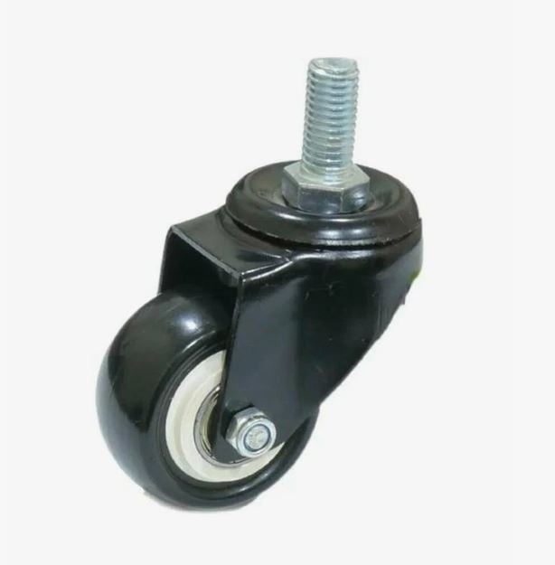 4062050 М10 Колесо черная резина 50мм поворот болтМ10 (50/100)