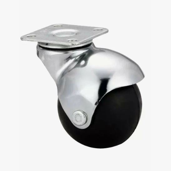 5005040 Колесо шарик оцинк 40мм поворот черн.рез.(50/200)